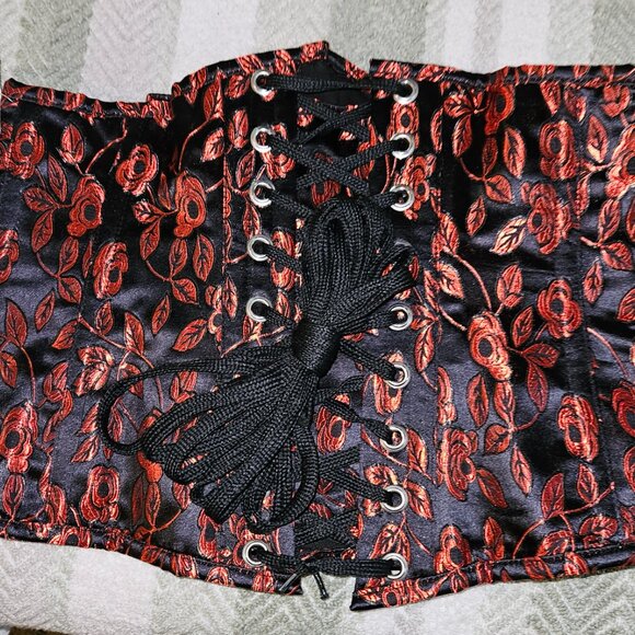 Long Torso Tight Lacing Front Zip Corset LARGE - Picture 2 of 16